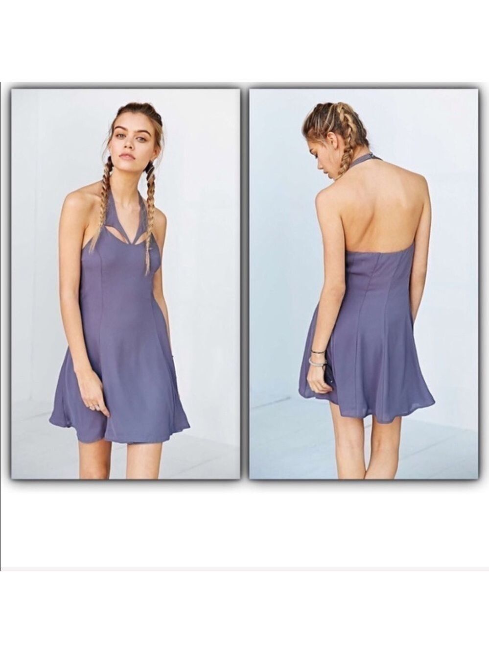 Urban Outfitters Kimchi Blue Chiffon cutout Halter Dress Jr size M